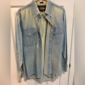 Ralph Lauren Chaps vintage button down denim shirt Large